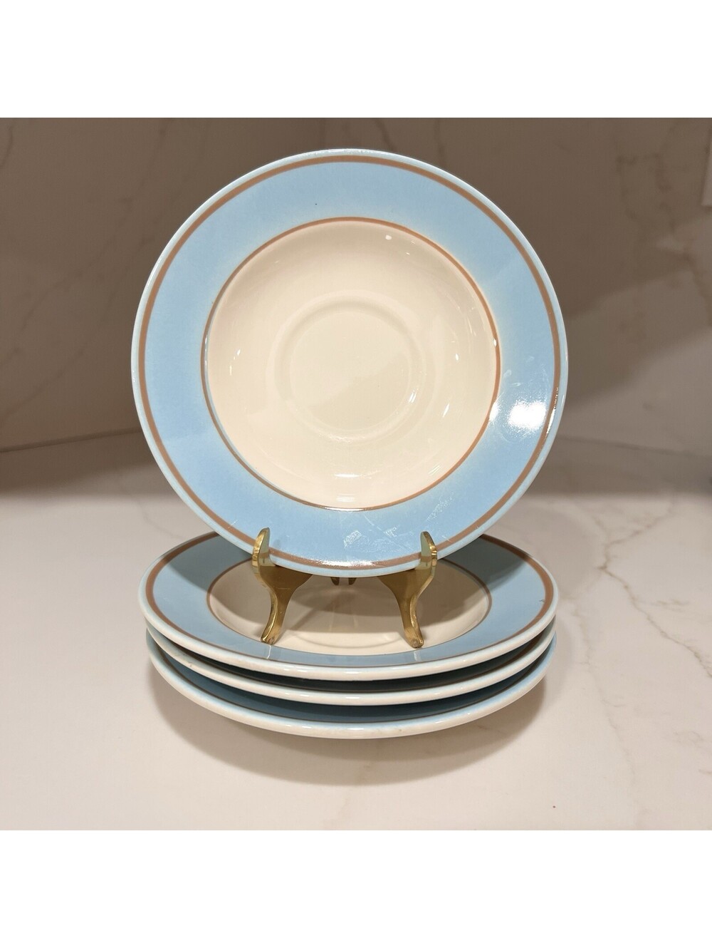 4 Homer Laughlin Eggshell Cavalier Solitude Bread Butter Plates HLC Ironstone